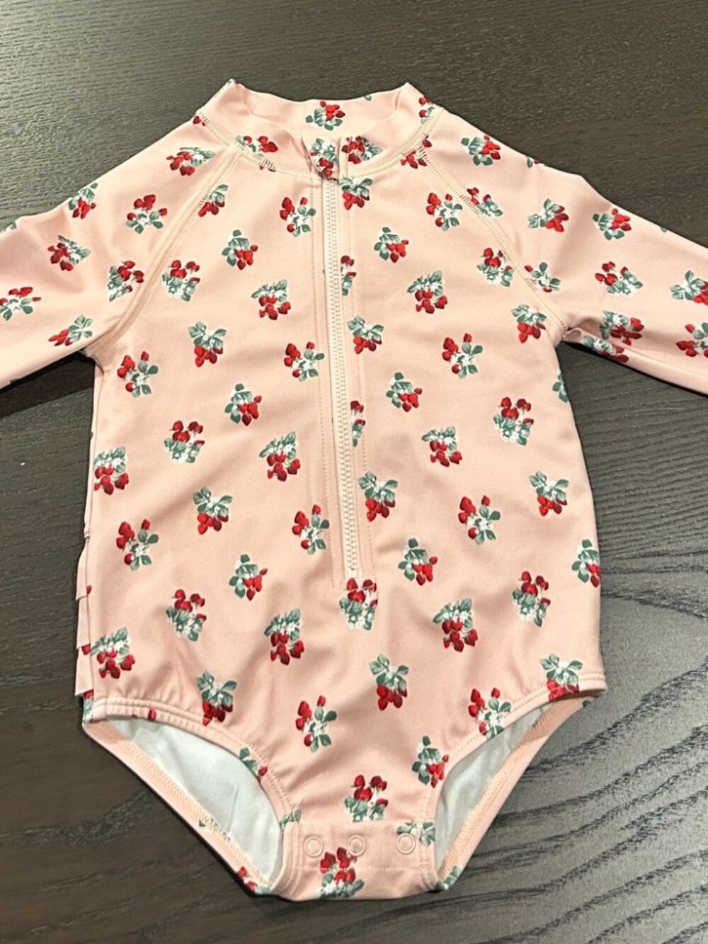 Janie and Jack Baby Recycled Strawberry Rash Guard Swimsuit 12-18M